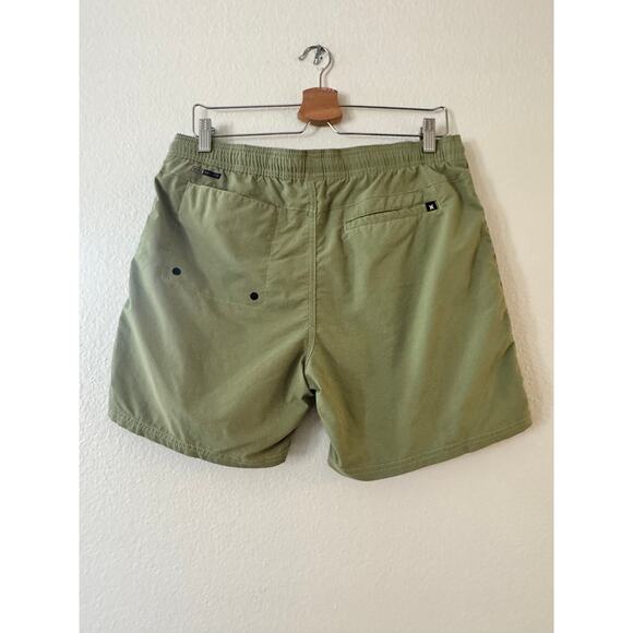 Hurley x Nike Dri-Fit One Only Volley Walkshorts M Khaki Green Drawstring Pocket - Picture 3 of 10